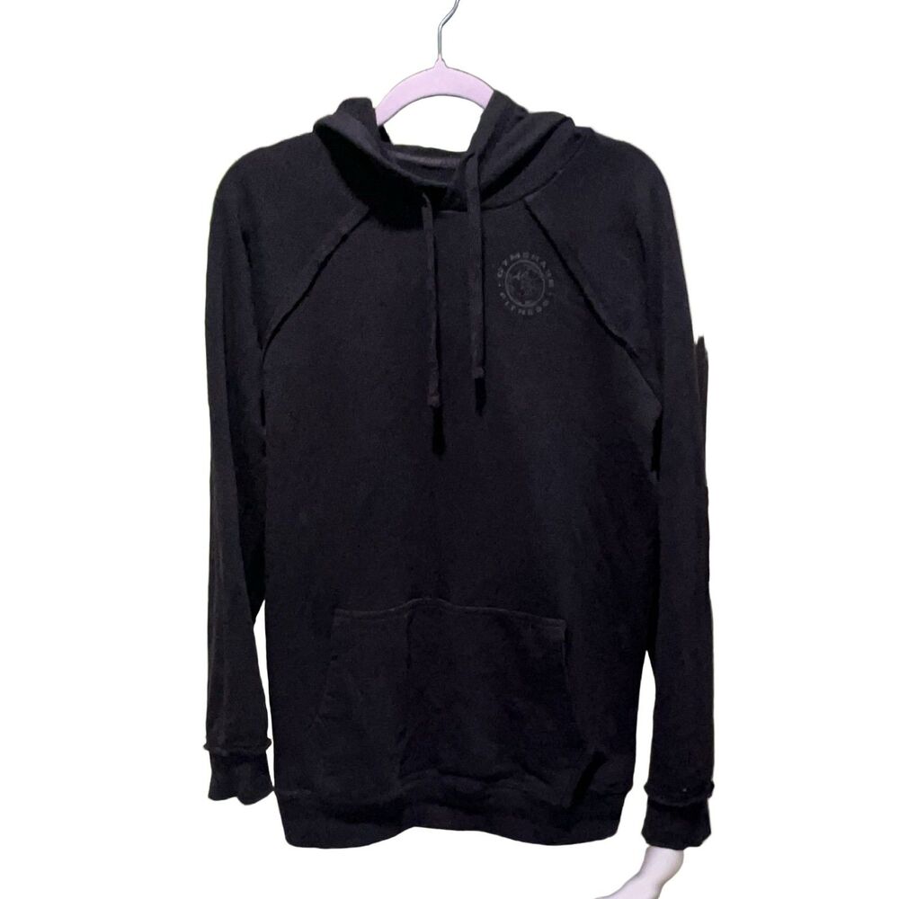 Gymshark Fitness Hoodie Men's Black S Athletic Gym Training Raw Edge